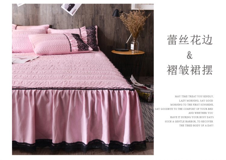 Mùa xuân và mùa hè cotton bed bed bed bed váy đơn mảnh ba mảnh châu Âu dày ren giường - Váy Petti ga giường viền họa tiết