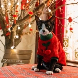 Gingrain Немецкая одежда для кошек, безволочная кошка Abida Короткие новогодние смайлики вязаный теплый свитер