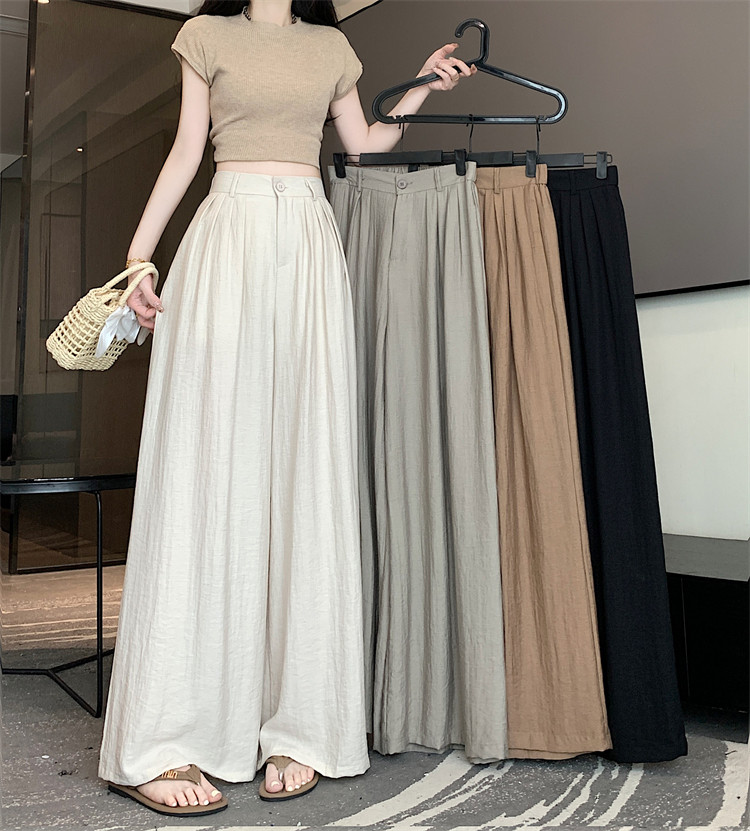 Летняя тонкая шелковая юбка, штаны, свободный крой, высокая талия 