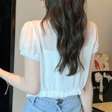 Шелковая шифоновая летняя одежда для защиты от солнца, тонкая накидка, белый жилет, куртка, эффект подтяжки