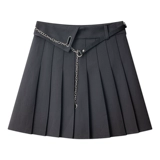 Осенняя юбка в складку, дизайнерская мини-юбка, тренд сезона, А-силуэт, высокая талия