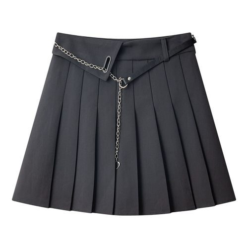 Осенняя юбка в складку, дизайнерская мини-юбка, тренд сезона, А-силуэт, высокая талия