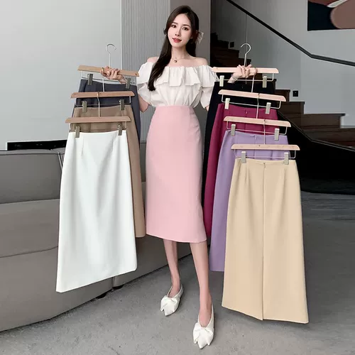 Розовый пиджак классического кроя, летняя юбка, подходит для подростков, средней длины, высокая талия, свободный прямой крой, с акцентом на бедрах