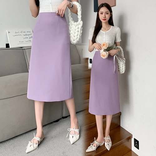 Розовый пиджак классического кроя, летняя юбка, подходит для подростков, средней длины, высокая талия, свободный прямой крой, с акцентом на бедрах