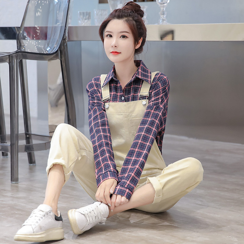 Start of school season with baby bag pants Women's two sets 2022 Spring new students cute Aging Foreign Pie Girl Shirt Suit