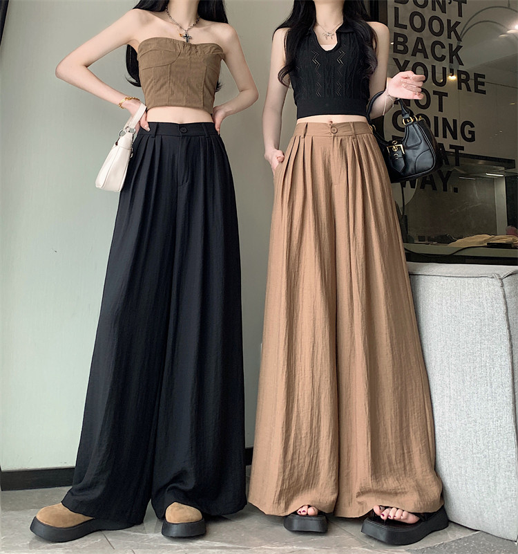 Летняя тонкая шелковая юбка, штаны, свободный крой, высокая талия 