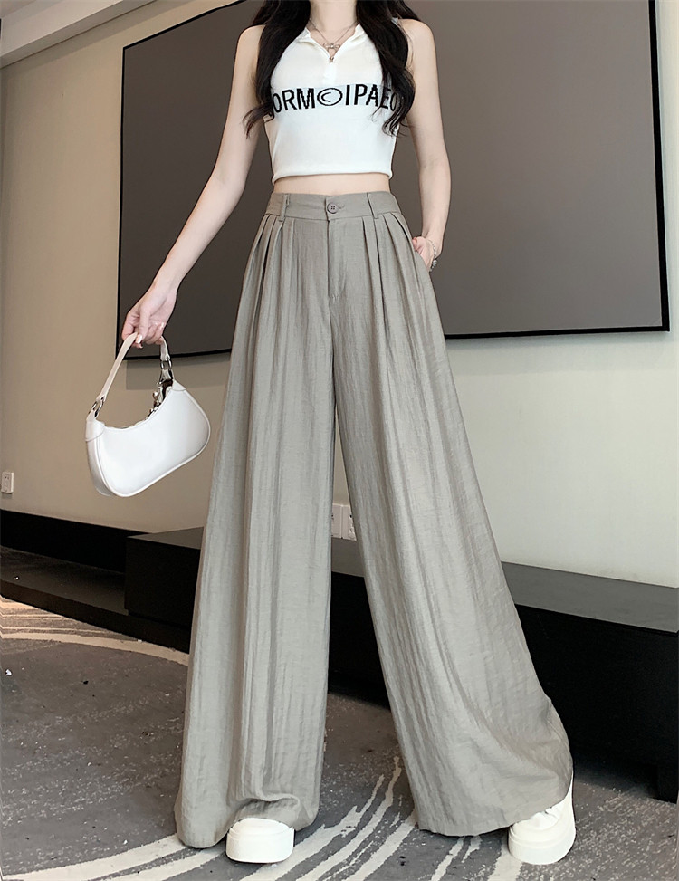 Летняя тонкая шелковая юбка, штаны, свободный крой, высокая талия 