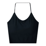 Черная майка топ, осенний бюстгальтер-топ, топ с чашечками, топ без лямок, красивая спина, городской стиль