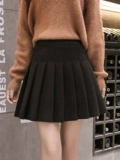 Демисезонная юбка в складку, черная мини-юбка, эластичная талия, А-силуэт, по фигуре, большой размер