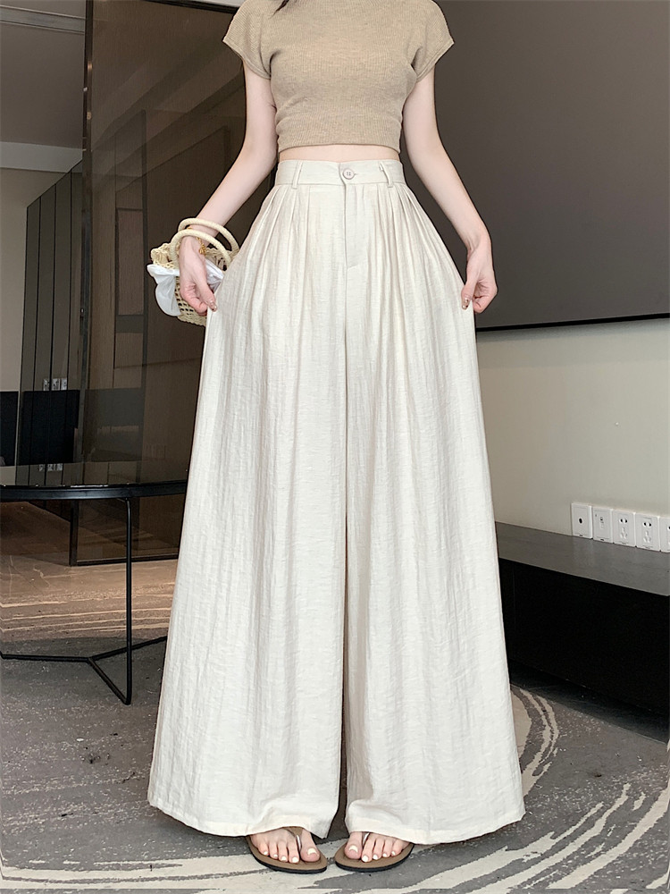 Летняя тонкая шелковая юбка, штаны, свободный крой, высокая талия 