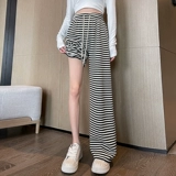 Осенние штаны для отдыха, высокая талия, свободный прямой крой