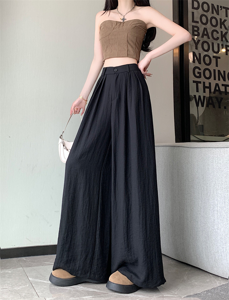 Летняя тонкая шелковая юбка, штаны, свободный крой, высокая талия 