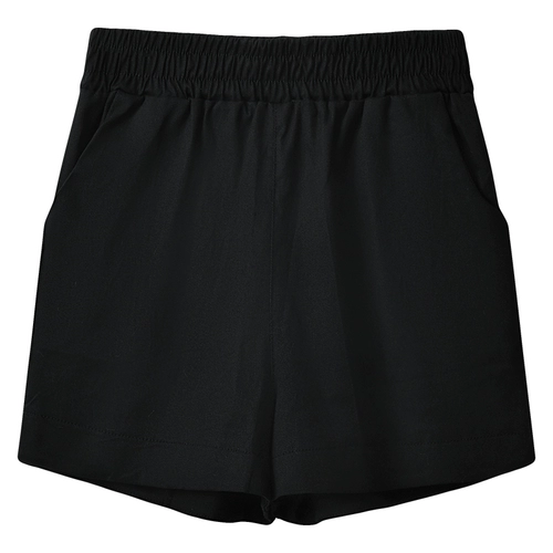 Шелковые шорты, тонкие приталенные спортивные штаны, из хлопка и льна, высокая талия, оверсайз, А-силуэт, свободный крой