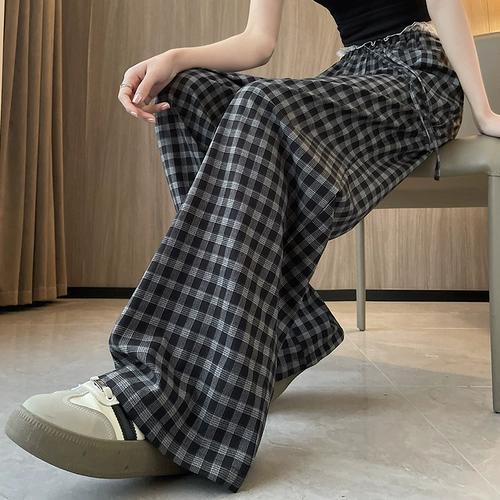 Ретро кружевные приталенные штаны, высокая талия, свободный прямой крой