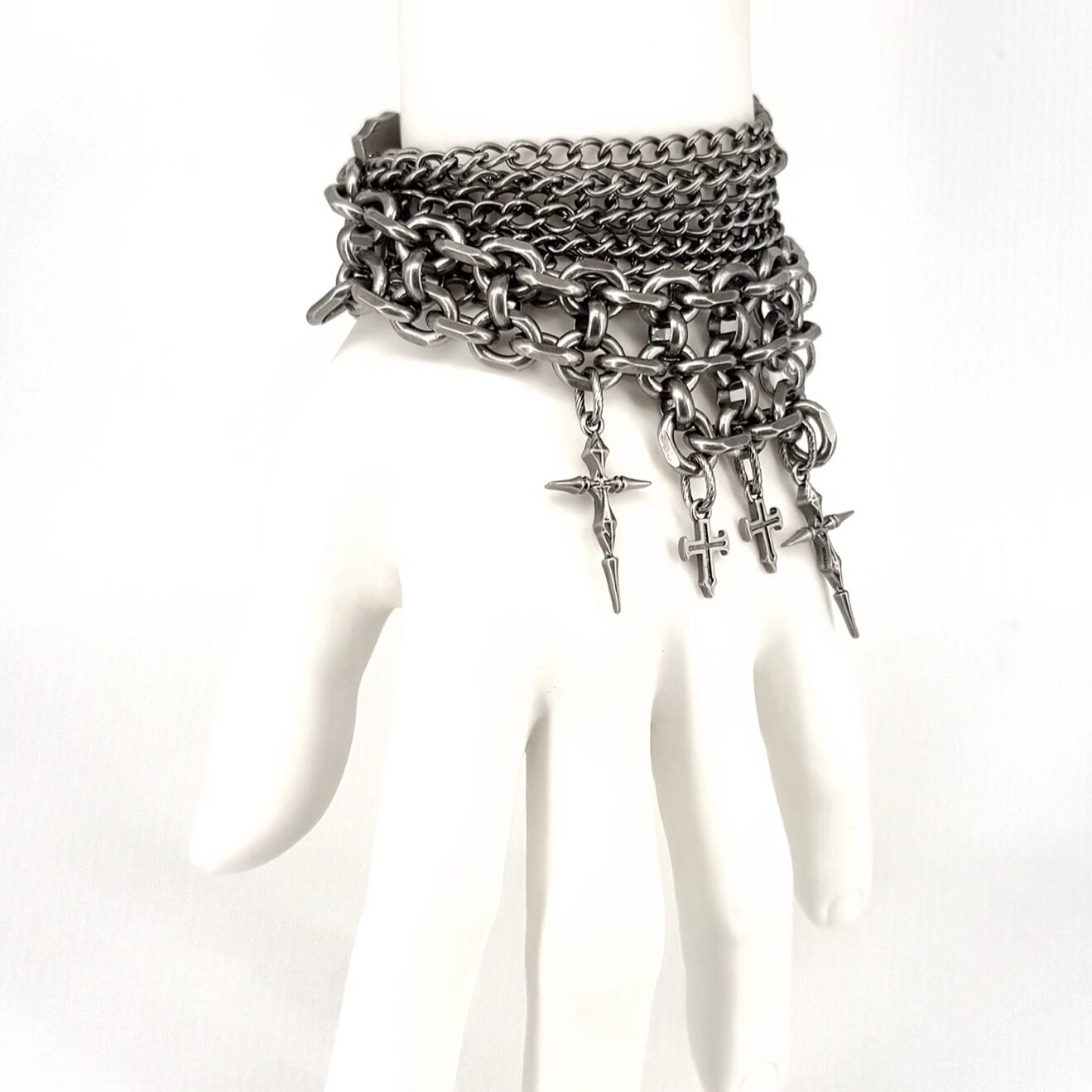 Iiimiii erosion metal series dark cross chain asymmetrical