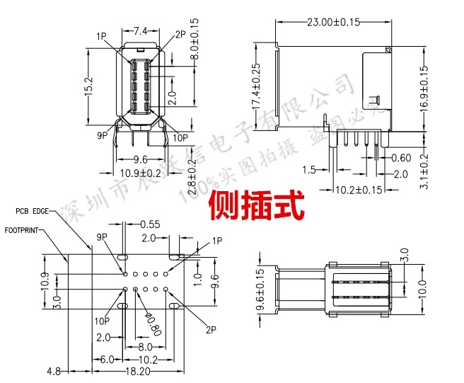 1394 phích cắm mã hóa SM-10P phích cắm thẳng nam/SMD/phích cắm bên đầu nối nữ 10 lõi scsi khuỷu tay