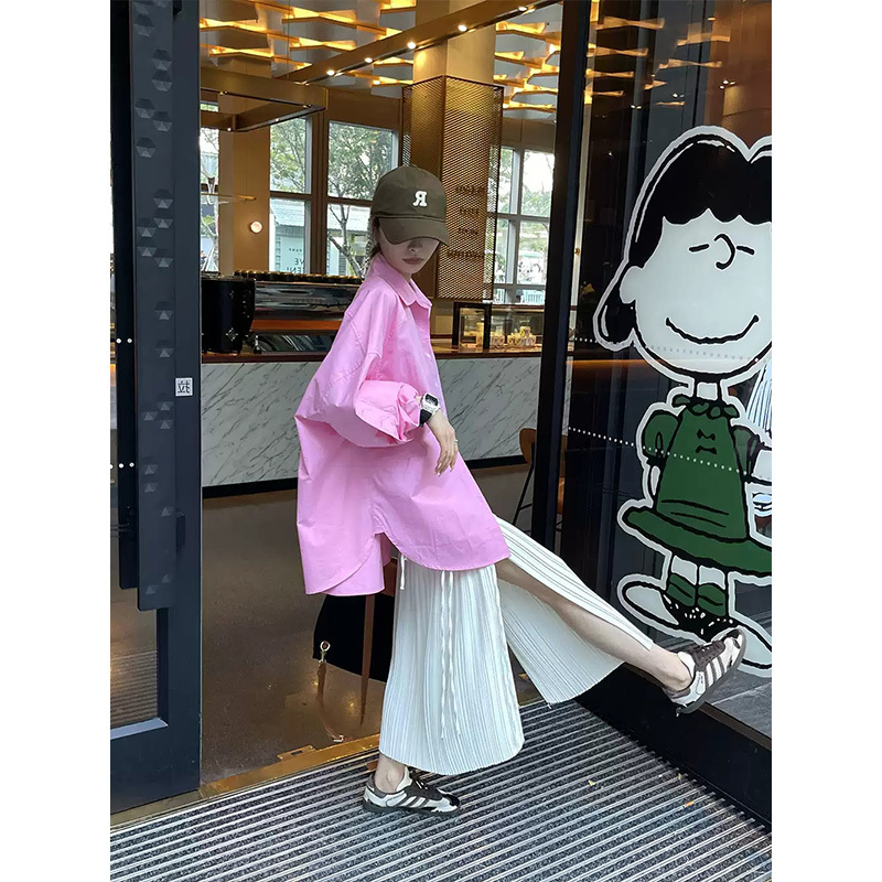 Sakura Pink Shirt for Women, Spring and Autumn Casual Workwear, Long-Sleeved, Loose, High-End, Light Luxury, Age-Reducing, Chic and Unique Shirt