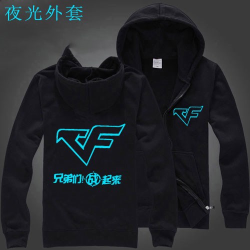 Cross FireWire CF quần áo mùa hè thanh niên kích thước lớn nam và nữ huỳnh quang dây kéo áo len sinh viên áo len hoodie nỉ