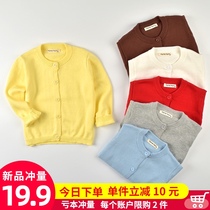  Baby sweater jacket spring and autumn thin mens and womens childrens knitted cardigan Western style childrens baby sweater outside