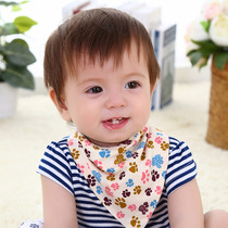  Baby bib Baby cotton triangle towel spring and autumn double-layer dark buckle saliva towel Childrens snap buckle breathable scarf headscarf