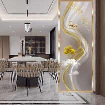 Light luxury art glass double-sided screen partition Modern home improvement living room entrance background custom matte translucent abstract