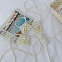 Child Pack Pack 2021 Summer new single shoulder bag Fashion pearl small fragrant wind inclined satchel mesh red girl Zero wallet