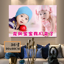 New baby picture wall sticker bb poster twin doll photo cute treasure pictorial wedding room male baby poster