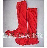 Dance Shoes Mongolia Boots Shoe Cover Tibetan Boots Cover Dance Boots High Elastic Red Shoe Cover Red No Flower Pattern