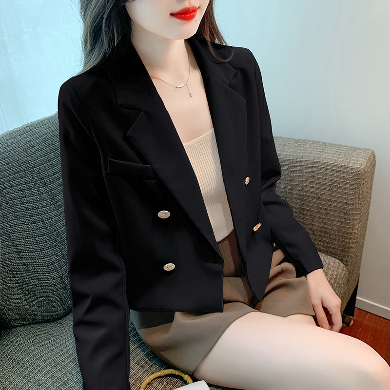 Original Export Surplus Brand Name Double-Breasted Versatile Slim-Fit Short Blazer Jacket with a Stylish Look