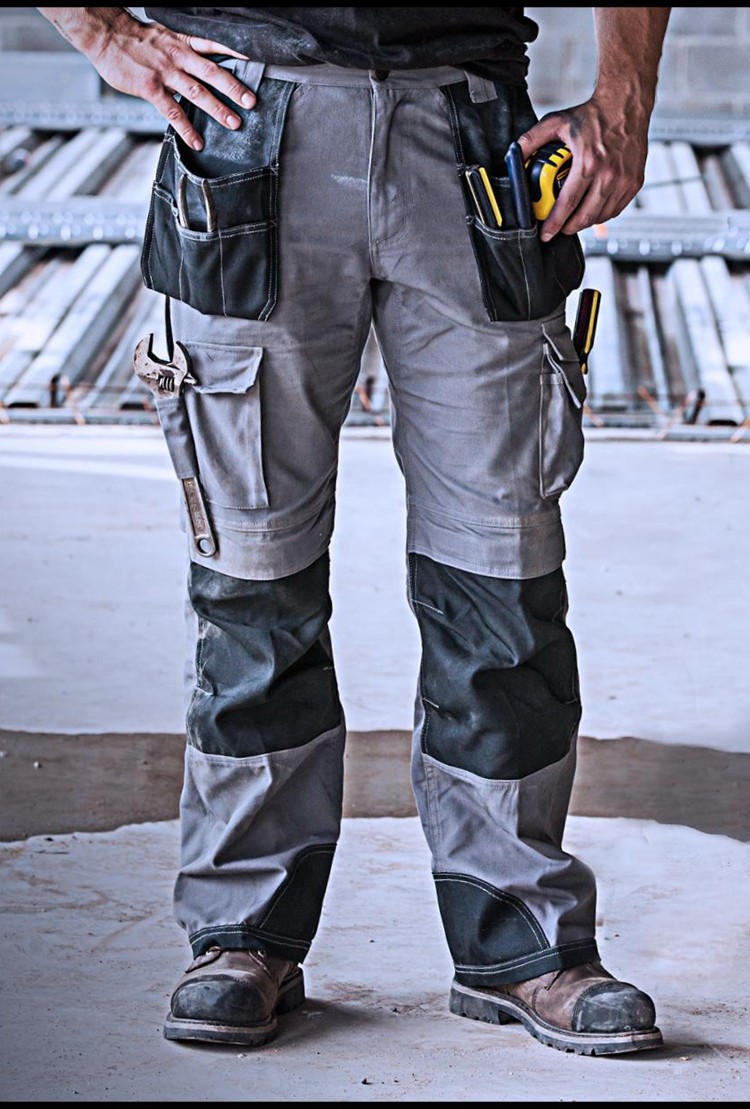Travis Scott multi-bag tactical trousers cargo pants canvas fabric can be used as German pants British pants dark gray