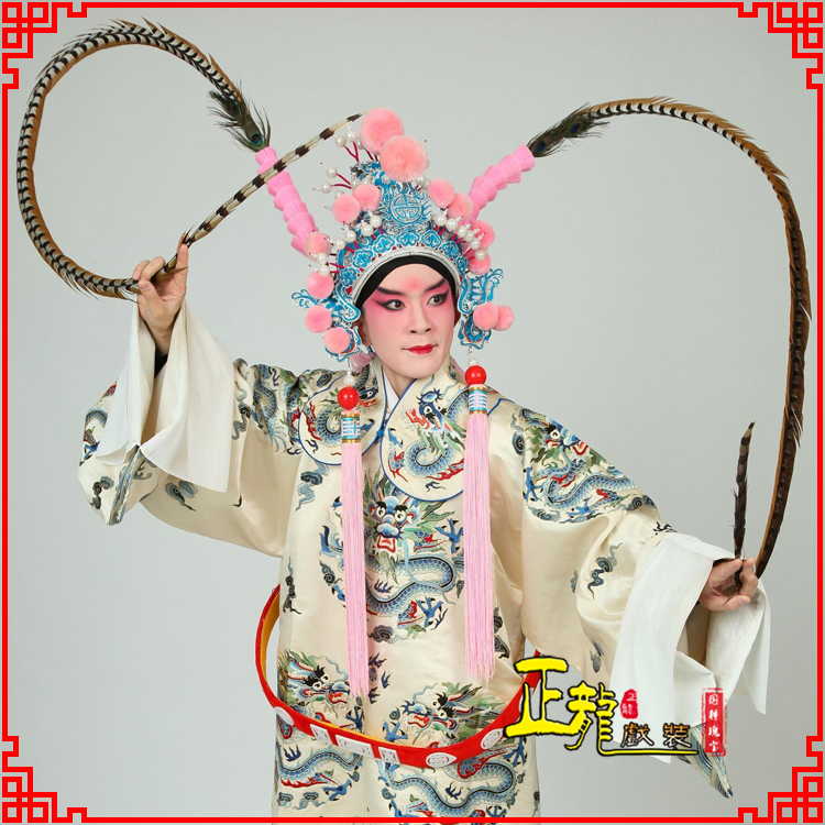 Zhenglong costumes Peking Opera opera props Daquan stage performance dance Wudan feather pheasant feather lingzi