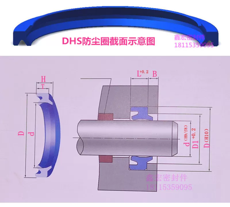 phớt ty thủy lực Bộ sưu tập đầy đủ các phớt dầu xi lanh thủy lực DHS loại 38/40 * 46/48 * 5 / 6.5 Vòng đệm chống bụi trục thanh piston các loại phớt thủy lực thông số phớt thủy lực