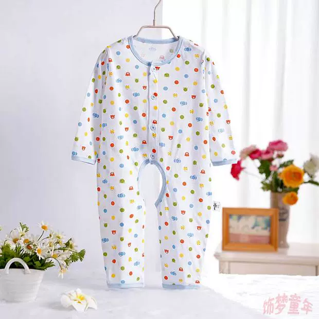 Bộ đồ sơ sinh trẻ em cotton dài tay mùa hè mỏng phần 1 tuổi 2 trẻ em cỡ lớn 3 bộ đồ ngủ 4 dịch vụ điều hòa không khí tại nhà