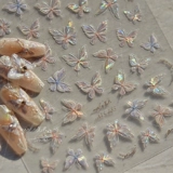 Наклейка с бабочкой, бумажная сетка, наклейки для ногтей, изысканный стиль, популярно в интернете