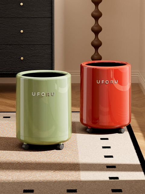 Trash Can for Home Use 2026 New Model Luxury High-End Large Capacity for Living Room, Bathroom, Kitchen, Bedroom, Movable Wastebasket