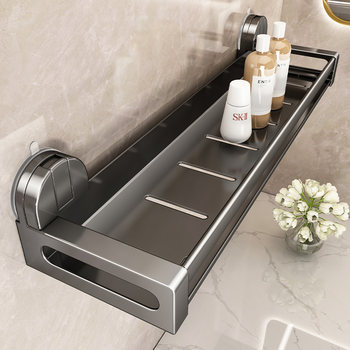 Suction Cup Storage Rack for Bathroom Wall, No-Drill Wall-Mounted Toilet Washbasin Toiletries Bathroom Storage Rack