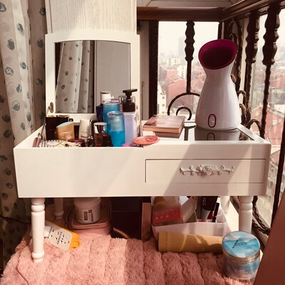 Nordic Net Red Dressing Table Rental Mini Small Apartment Girl Bedroom Modern Simple Makeup Cabinet Economic Bay Window