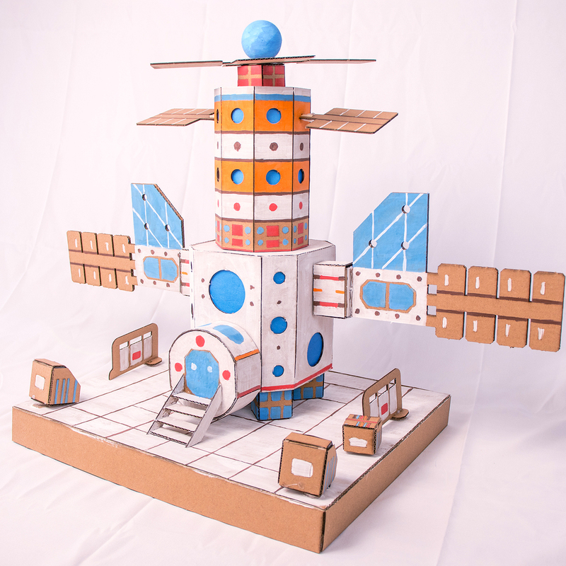 Space Station Cardboard Craft Material Kit DIY Aerospace 3D Model Technology Festival Waste-To-Treasure Craft Competition Space Station Cardboard Craft Material Kit DIY Aerospace 3D Model Technology Festival Waste-To-Treasure Craft Competition