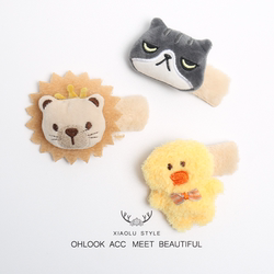 cute Sweet Girl kids Cartoon Stuffed Bye Clip Home K-style Young Adult Heart Lion Duck Cat Bear Hair Clip