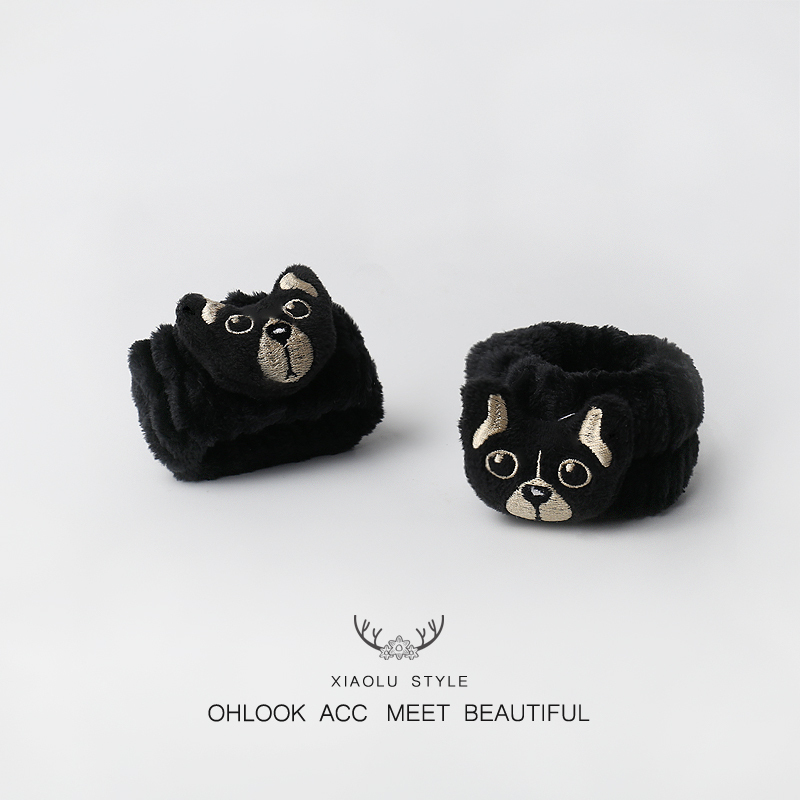 Creative Animal Black Hair Band, Waterproof for Washing Hands, Absorbing Water and Sweat, Wristband to Prevent Wetness