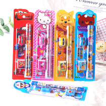 Wholesale creative stationery gift set 5-piece childrens pencil small gift primary school eraser ruler