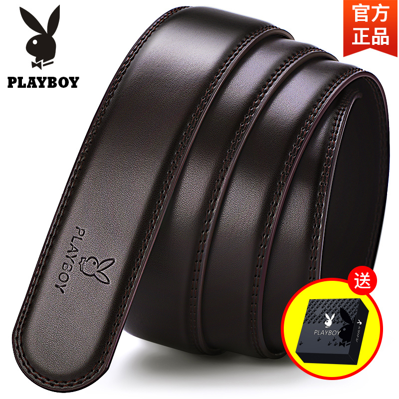 Floral Playboy without head leather strap men genuine leather automatic buckle youth belt not taking the lead 100 lap pants with cow leather strap body