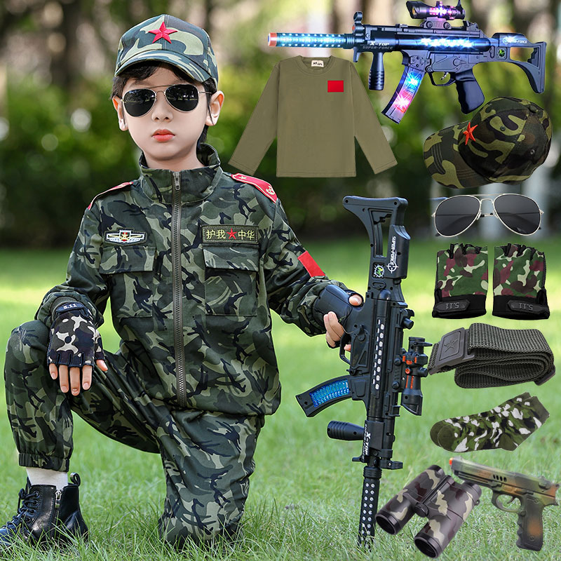 子供用迷彩スーツ男の子警察官服幼稚園男児純綿警察制服本物の子供用軍服