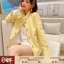 Miss Luxury full of temperament leather jacket 2021 new female sheep jacket female temperament simple