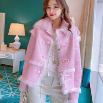 MissLuxury Captured Teenage Girl Hearts 2021 Winter new fur coats Pink Short Leather Hair