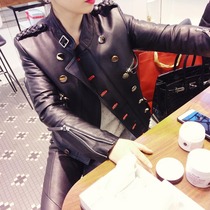 Miss Luxury limited edition early Spring leather leather jacket Female L home Italian sheepskin short jacket