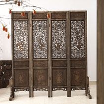 Solid wood carved hollow screen folding Chinese antique living room partition restaurant Dongyang wood carving tenon