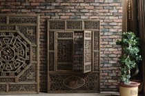 Dongyang Wood Carving Miss Window Antique Carving Antique Flower Window Fragrant Camphor Wood Carving Bagua Window Solid Wood Special Price