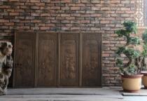 Antique solid wood carved hanging screen Ming and Qing classical flower window screen Chinese decorative camphor wood carving