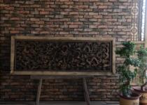 Ming and Qing antique wood carving to make old hanging screen insert solid wood Chinese decorative wall decoration pendant